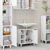 Bathroom Cabinet White 60x32x53.5 cm Engineered Wood - Side View