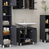 Bathroom Cabinet Grey 60x32x53.5 cm Engineered Wood - Side View