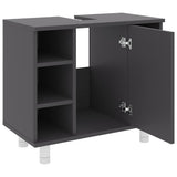 Bathroom Cabinet Grey 60x32x53.5 cm Engineered Wood