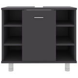 Bathroom Cabinet Grey 60x32x53.5 cm Engineered Wood - Rear View
