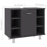 Bathroom Cabinet Grey 60x32x53.5 cm Engineered Wood