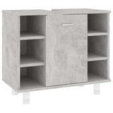 Bathroom Cabinet Concrete Grey 60x32x53.5 cm Engineered Wood - Front View