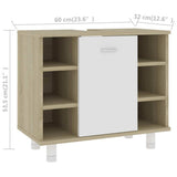 Bathroom Cabinet White and Sonoma Oak 60x32x53.5 cm Engineered Wood - Extra Image