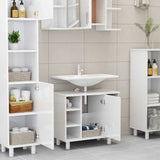 Bathroom Cabinet High Gloss White 60x32x53.5 cm Engineered Wood - Side View