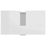 Bathroom Cabinet High Gloss White 60x32x53.5 cm Engineered Wood - Low Angle