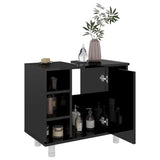 Bathroom Cabinet High Gloss Black 60x32x53.5 cm Engineered Wood - Top-Down View