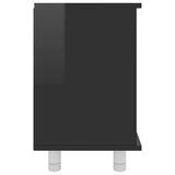 Bathroom Cabinet High Gloss Black 60x32x53.5 cm Engineered Wood - Close-Up Angle
