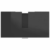 Bathroom Cabinet High Gloss Black 60x32x53.5 cm Engineered Wood - Low Angle