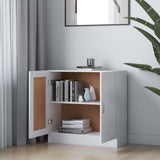 Book Cabinet White 82.5x30.5x80 cm Engineered Wood - Side View