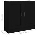 Book Cabinet Black 82.5x30.5x80 cm Engineered Wood - Low Angle