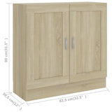 Book Cabinet Sonoma Oak 82.5x30.5x80 cm Engineered Wood - Low Angle