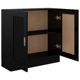 Book Cabinet High Gloss Black 82.5x30.5x80 cm Engineered Wood - 45-Degree Angle
