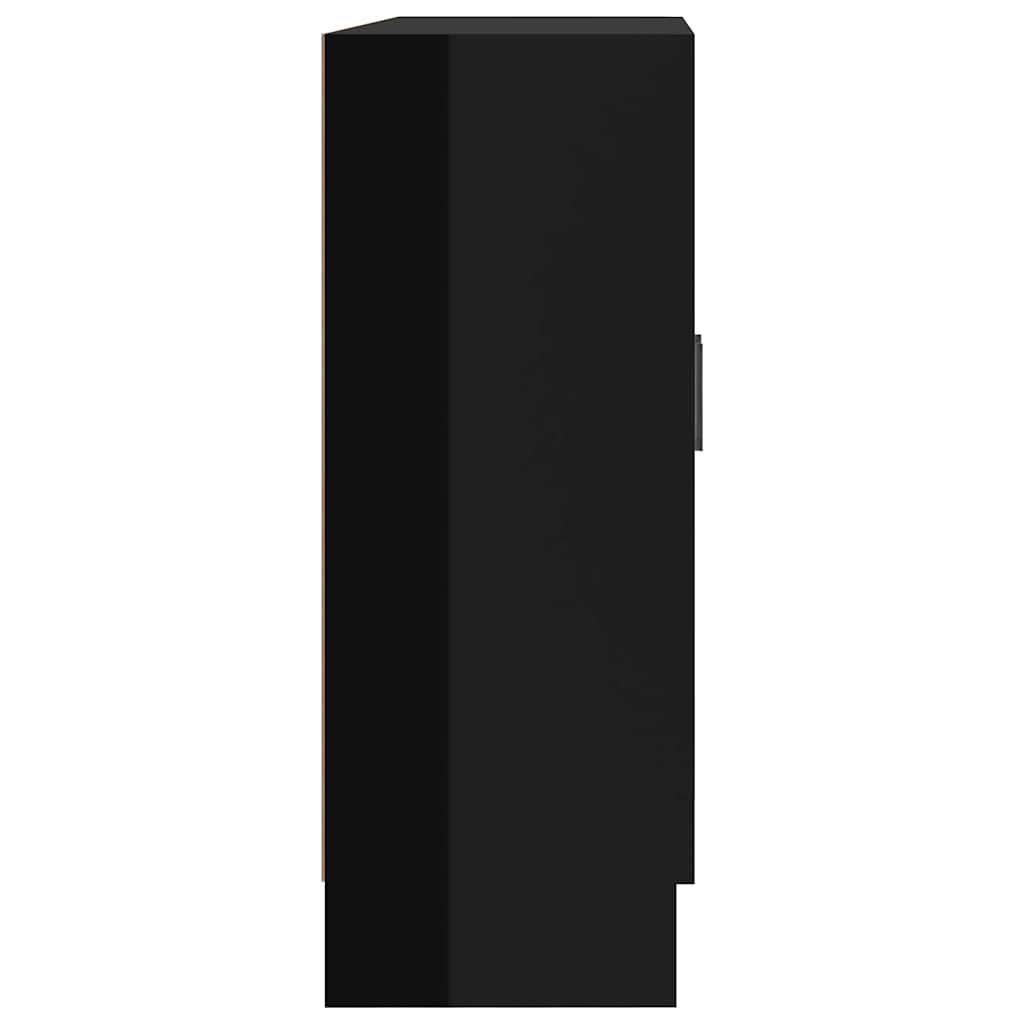 Book Cabinet High Gloss Black 82.5x30.5x80 cm Engineered Wood