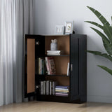 Book Cabinet Black 82.5x30.5x115 cm Engineered Wood - Side View
