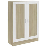 Book Cabinet White and Sonoma Oak 82.5x30.5x115 cm Engineered Wood