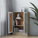 Book Cabinet White and Sonoma Oak 82.5x30.5x115 cm Engineered Wood