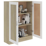 Book Cabinet White and Sonoma Oak 82.5x30.5x115 cm Engineered Wood
