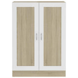 Book Cabinet White and Sonoma Oak 82.5x30.5x115 cm Engineered Wood - Rear View