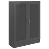 Book Cabinet High Gloss Grey 82.5x30.5x115 cm Engineered Wood - Front View