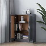 Book Cabinet High Gloss Grey 82.5x30.5x115 cm Engineered Wood - Side View
