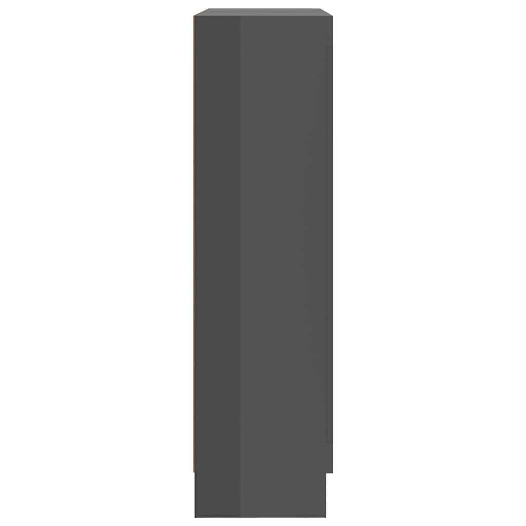 Book Cabinet High Gloss Grey 82.5x30.5x115 cm Engineered Wood