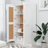 Book Cabinet White 82.5x30.5x150 cm Engineered Wood - Side View