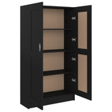 Book Cabinet Black 82.5x30.5x150 cm Engineered Wood - 45-Degree Angle