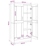 Book Cabinet Black 82.5x30.5x150 cm Engineered Wood