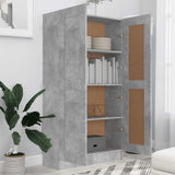 Book Cabinet Concrete Grey 82.5x30.5x150 cm Engineered Wood - Side View