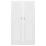 Book Cabinet High Gloss White 82.5x30.5x150 cm Engineered Wood - Rear View