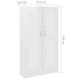 Book Cabinet High Gloss White 82.5x30.5x150 cm Engineered Wood - Low Angle