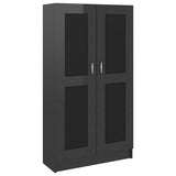 Book Cabinet High Gloss Black 82.5x30.5x150 cm Engineered Wood