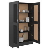 Book Cabinet High Gloss Black 82.5x30.5x150 cm Engineered Wood - Top-Down View