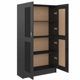 Book Cabinet High Gloss Black 82.5x30.5x150 cm Engineered Wood - 45-Degree Angle