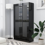 Book Cabinet High Gloss Black 82.5x30.5x150 cm Engineered Wood