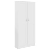 Book Cabinet White 82.5x30.5x185.5 cm Engineered Wood - Front View