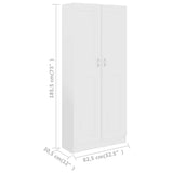 Book Cabinet White 82.5x30.5x185.5 cm Engineered Wood - Low Angle