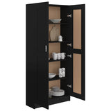 Book Cabinet Black 82.5x30.5x185.5 cm Engineered Wood - 45-Degree Angle