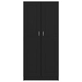 Book Cabinet Black 82.5x30.5x185.5 cm Engineered Wood - Rear View