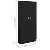 Book Cabinet Black 82.5x30.5x185.5 cm Engineered Wood - Low Angle