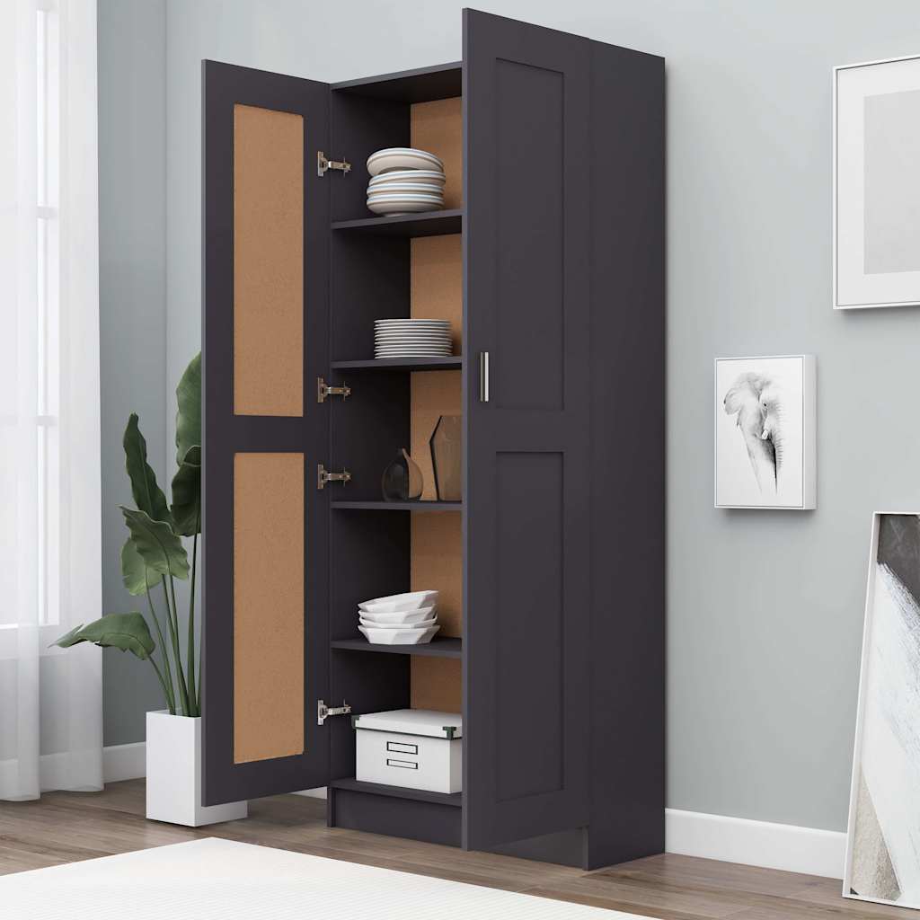 Book Cabinet Grey 82.5x30.5x185.5 cm Engineered Wood