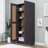 Book Cabinet Grey 82.5x30.5x185.5 cm Engineered Wood