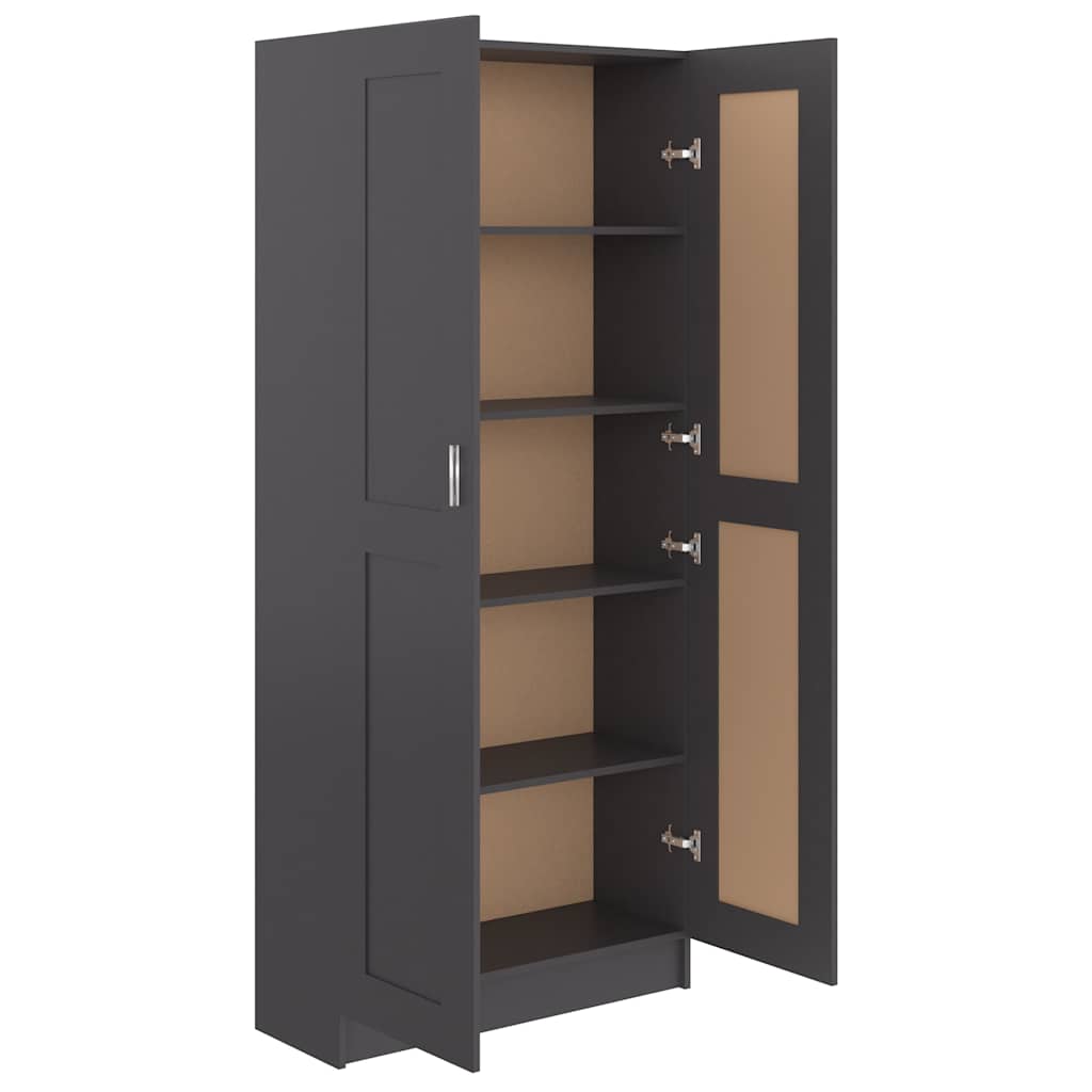 Book Cabinet Grey 82.5x30.5x185.5 cm Engineered Wood