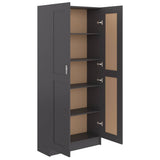 Book Cabinet Grey 82.5x30.5x185.5 cm Engineered Wood - 45-Degree Angle