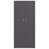 Book Cabinet Grey 82.5x30.5x185.5 cm Engineered Wood - Rear View