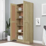 Book Cabinet Sonoma Oak 82.5x30.5x185.5 cm Engineered Wood - Side View