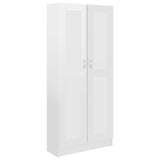 Book Cabinet High Gloss White 82.5x30.5x185.5 cm Engineered Wood