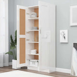 Book Cabinet High Gloss White 82.5x30.5x185.5 cm Engineered Wood