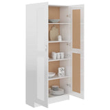 Book Cabinet High Gloss White 82.5x30.5x185.5 cm Engineered Wood - Top-Down View