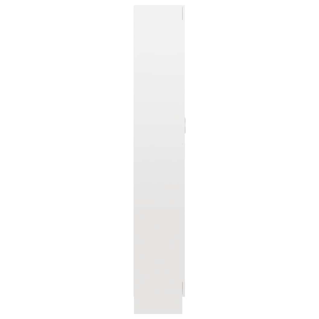 Book Cabinet High Gloss White 82.5x30.5x185.5 cm Engineered Wood